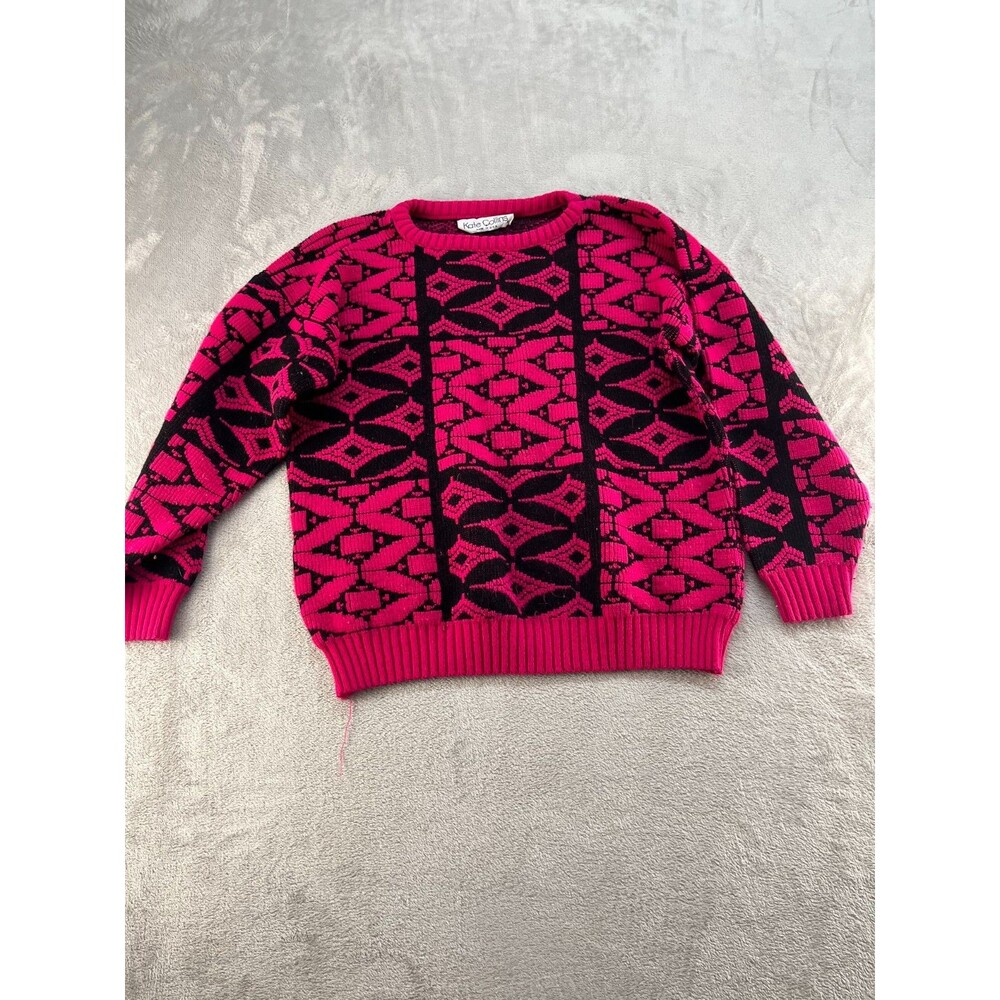 Kate Collins Sweater Womens Small Pink Crew Neck Pullover Casual